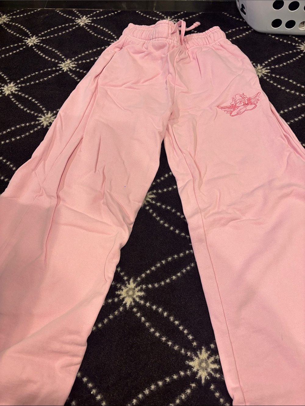 Blues lie Light Pink Angel Graphic Sweatpants